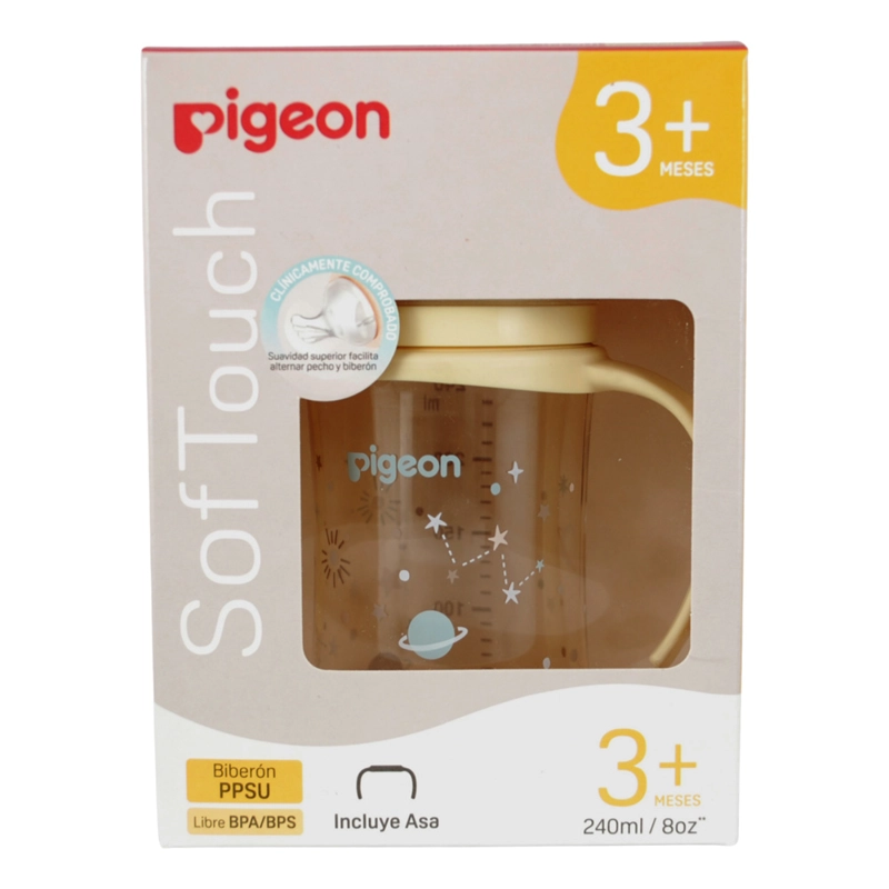 MAMADERA SOFTOUCH PPSU CON ASAS 240ML PIGEON - PLANETAS - 3