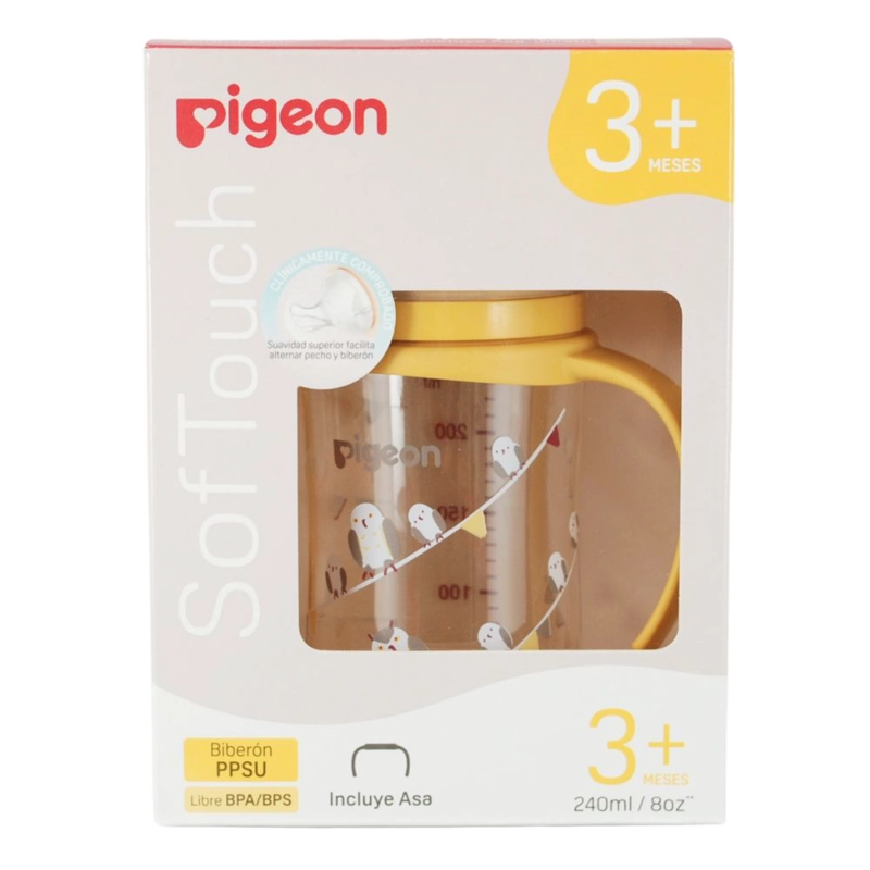 MAMADERA SOFTOUCH PPSU CON ASAS 240ML PIGEON - BUHO - 3
