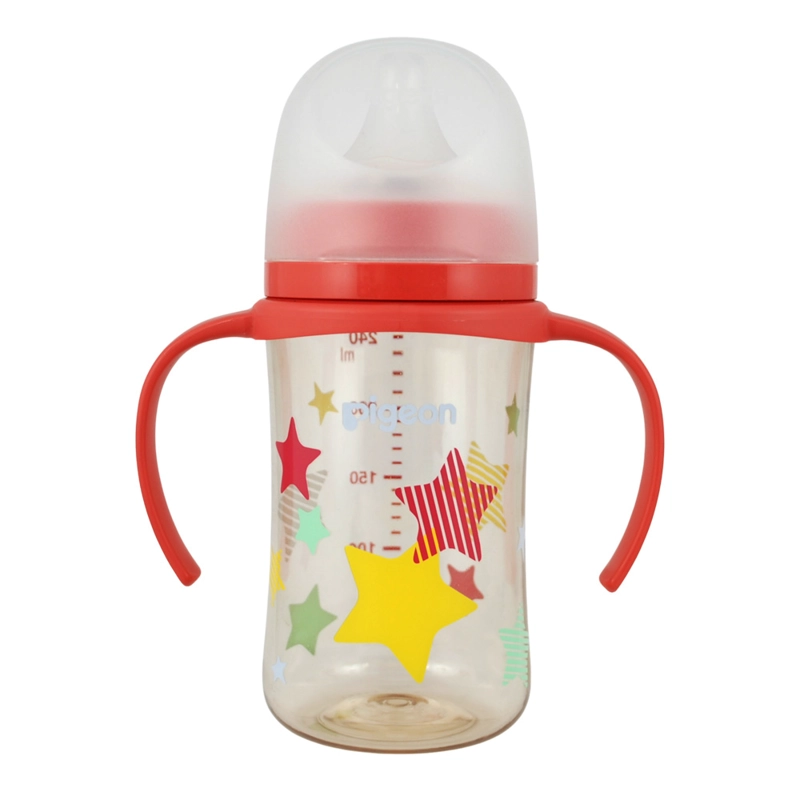 MAMADERA SOFTOUCH PPSU CON ASAS 240ML PIGEON - ESTRELLAS - 1