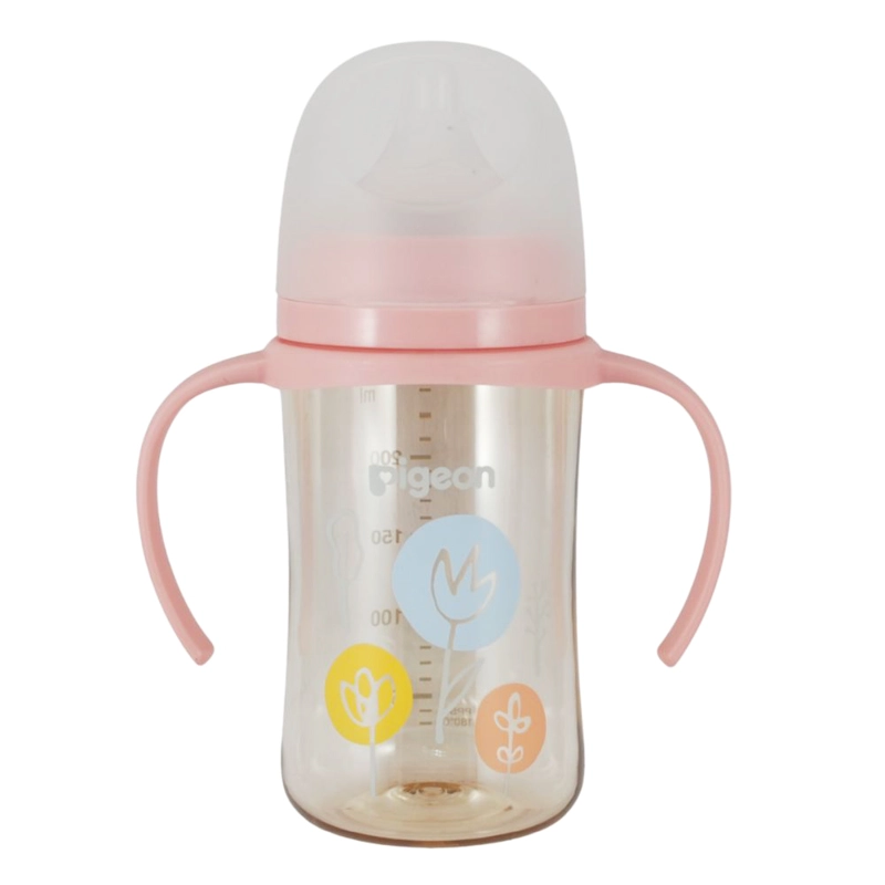 MAMADERA SOFTOUCH PPSU CON ASAS 240ML PIGEON - FLORES - 1
