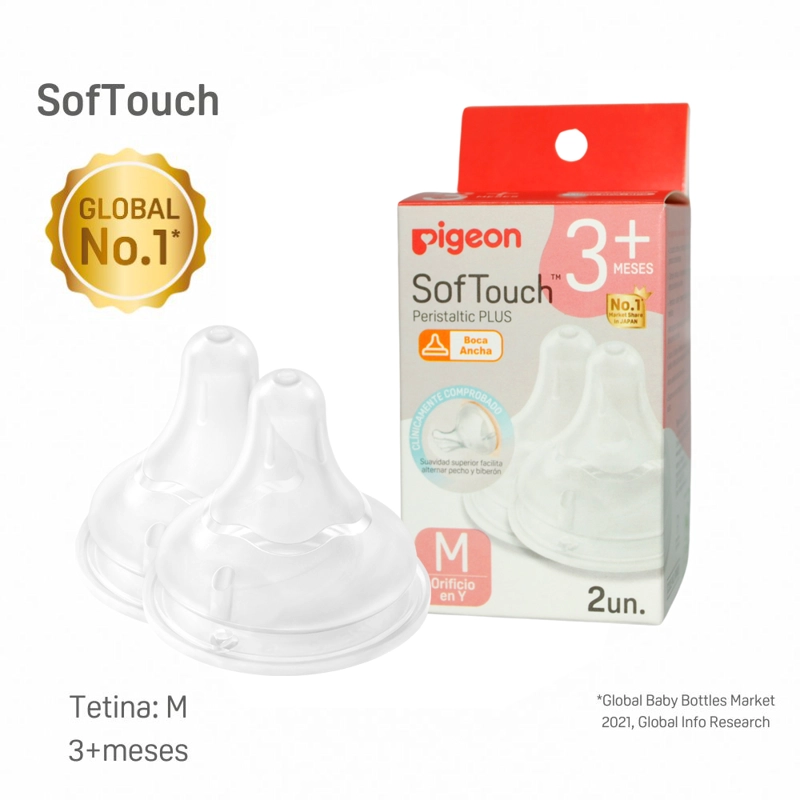 TETINA REPUESTO SOFTOUCH PIGEON M (3+ MESES) 2 UNIDS - 2