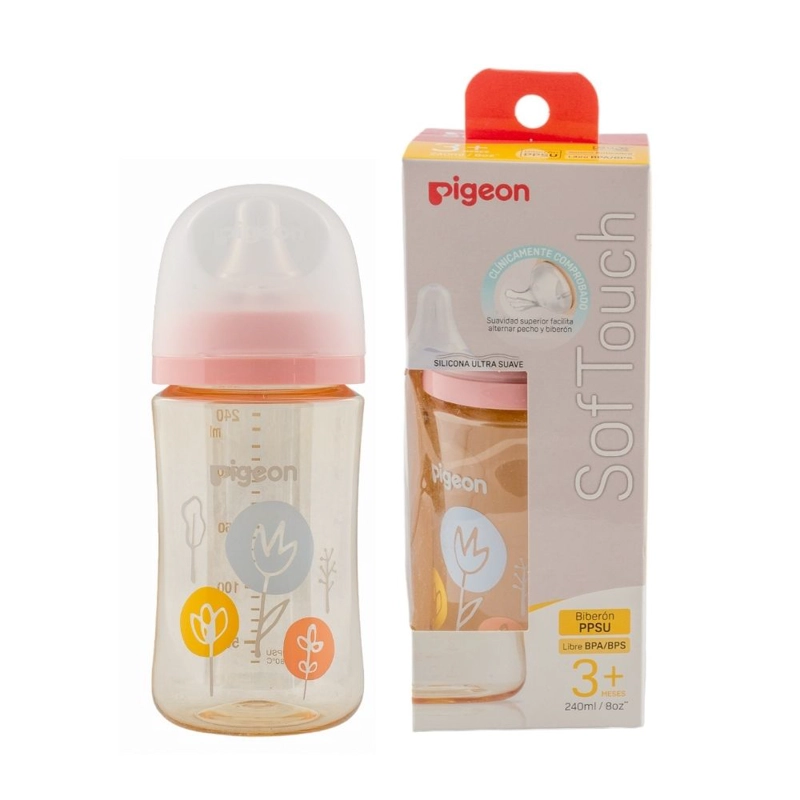 MAMADERA SOFTOUCH PPSU 240ML PIGEON - FLORES - 2