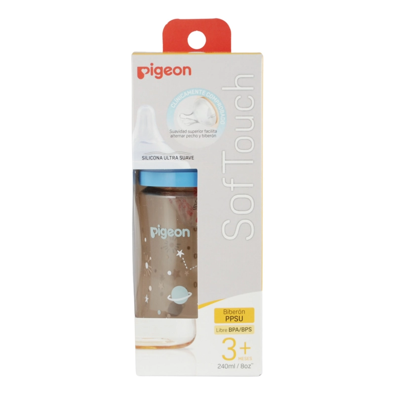 MAMADERA SOFTOUCH PPSU 240ML PIGEON - PLANETAS - 3