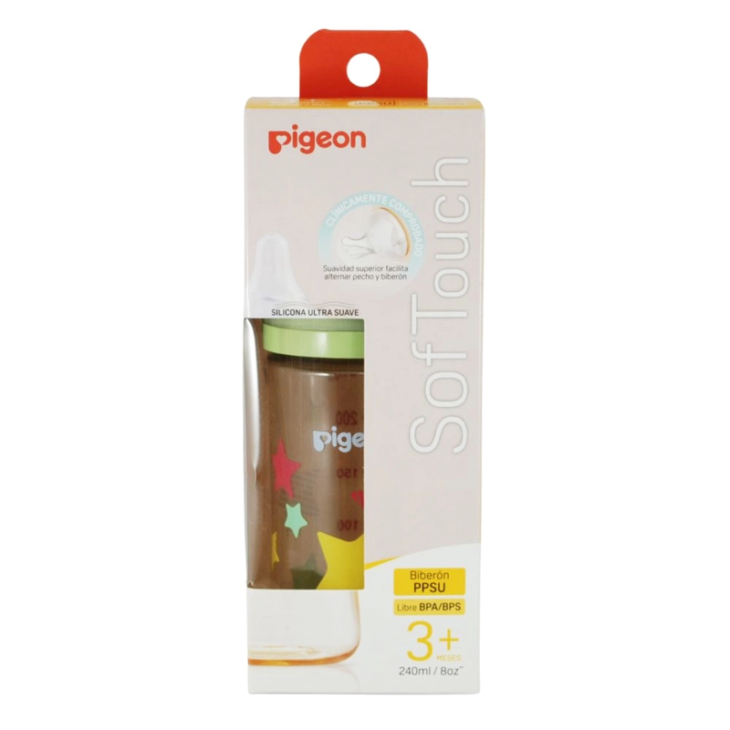 MAMADERA SOFTOUCH PPSU 240ML PIGEON - ESTRELLAS - 3
