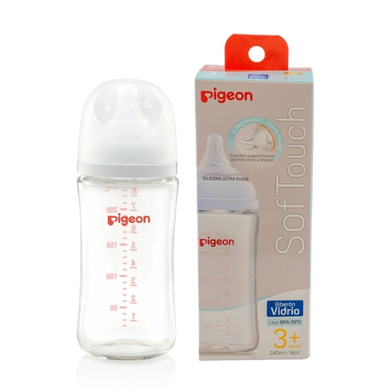 MAMADERA SOFTOUCH VIDRIO 240ML PIGEON - 3