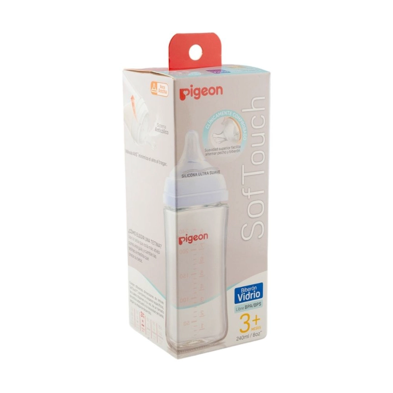MAMADERA SOFTOUCH VIDRIO 240ML PIGEON - 4