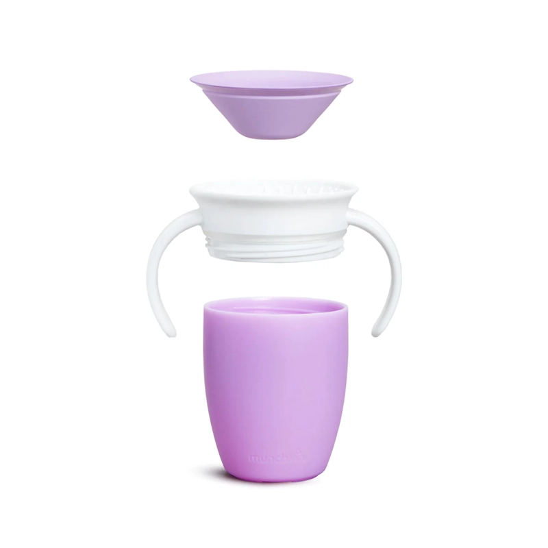 VASO ANTIDERRAME MIRACLE 360° CON ASAS 207ML - MORADO MUNCHKIN - 3