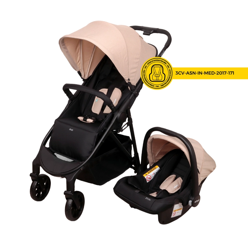 COCHE TRAVEL SYSTEM BARI BEIGE MELANGE INFANTI - 2