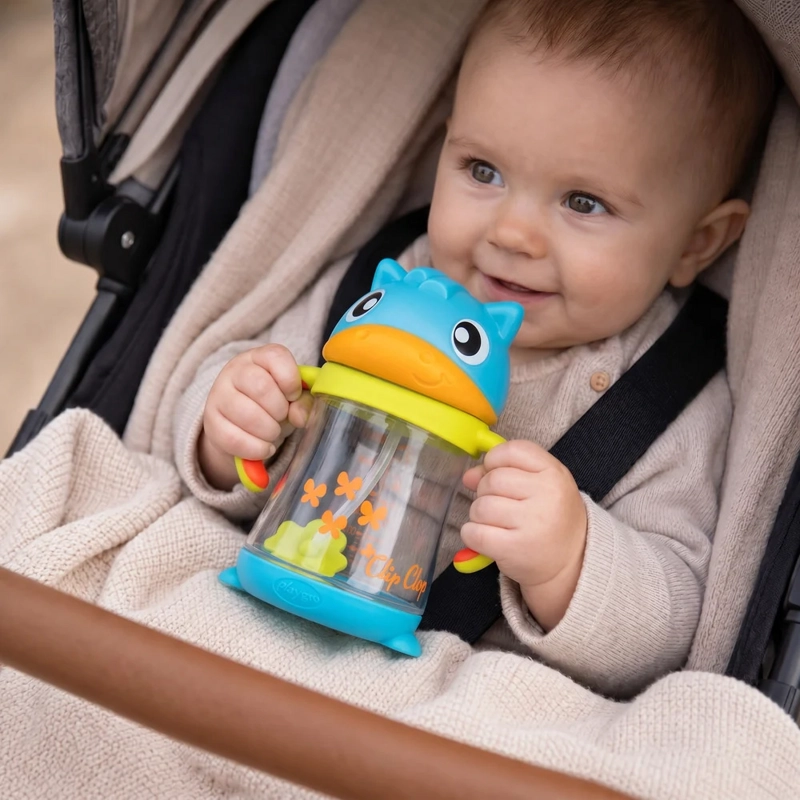 VASO CON BOMBILLA WEIGHTED CLIP CLOP 6M+ PLAYGRO - 1