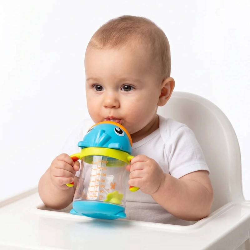 VASO CON BOMBILLA WEIGHTED CLIP CLOP 6M+ PLAYGRO - 3