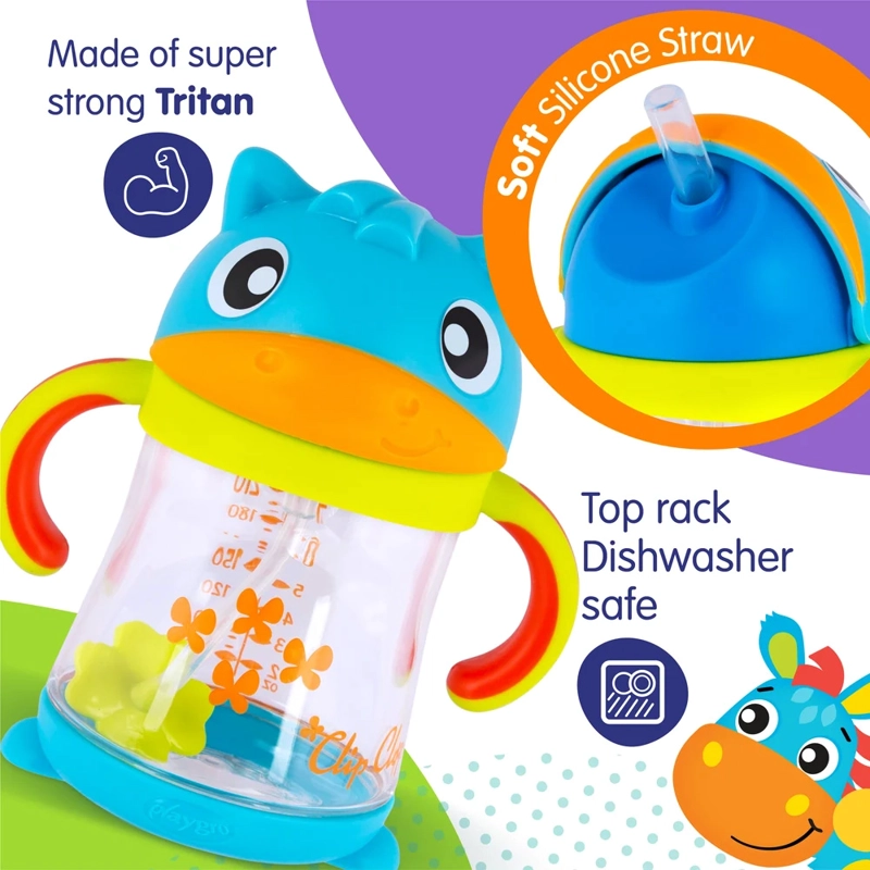 VASO CON BOMBILLA WEIGHTED CLIP CLOP 6M+ PLAYGRO - 4