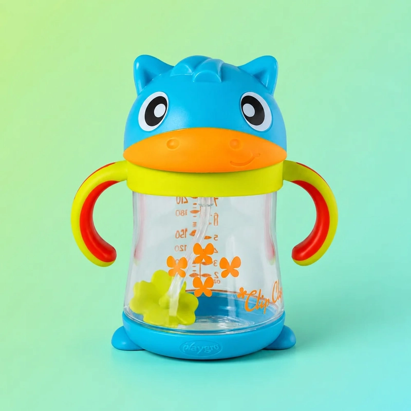 VASO CON BOMBILLA WEIGHTED CLIP CLOP 6M+ PLAYGRO - 6