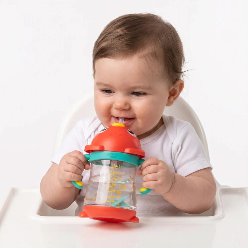 VASO CON BOMBILLA WEIGHTED PENNY 6M+ PLAYGRO - 6