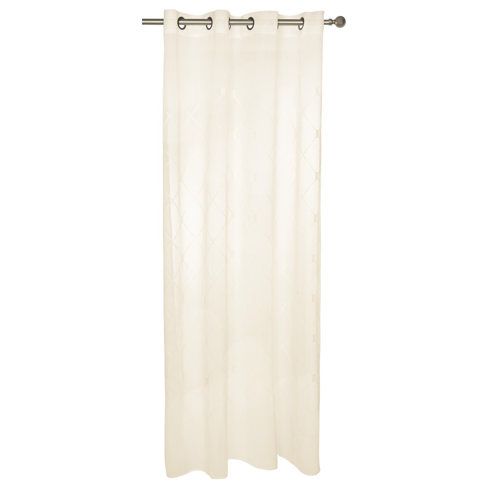 SET 2 VELOS BORD JAZMIN ARGOLLA ROMBO BEIGE - 1