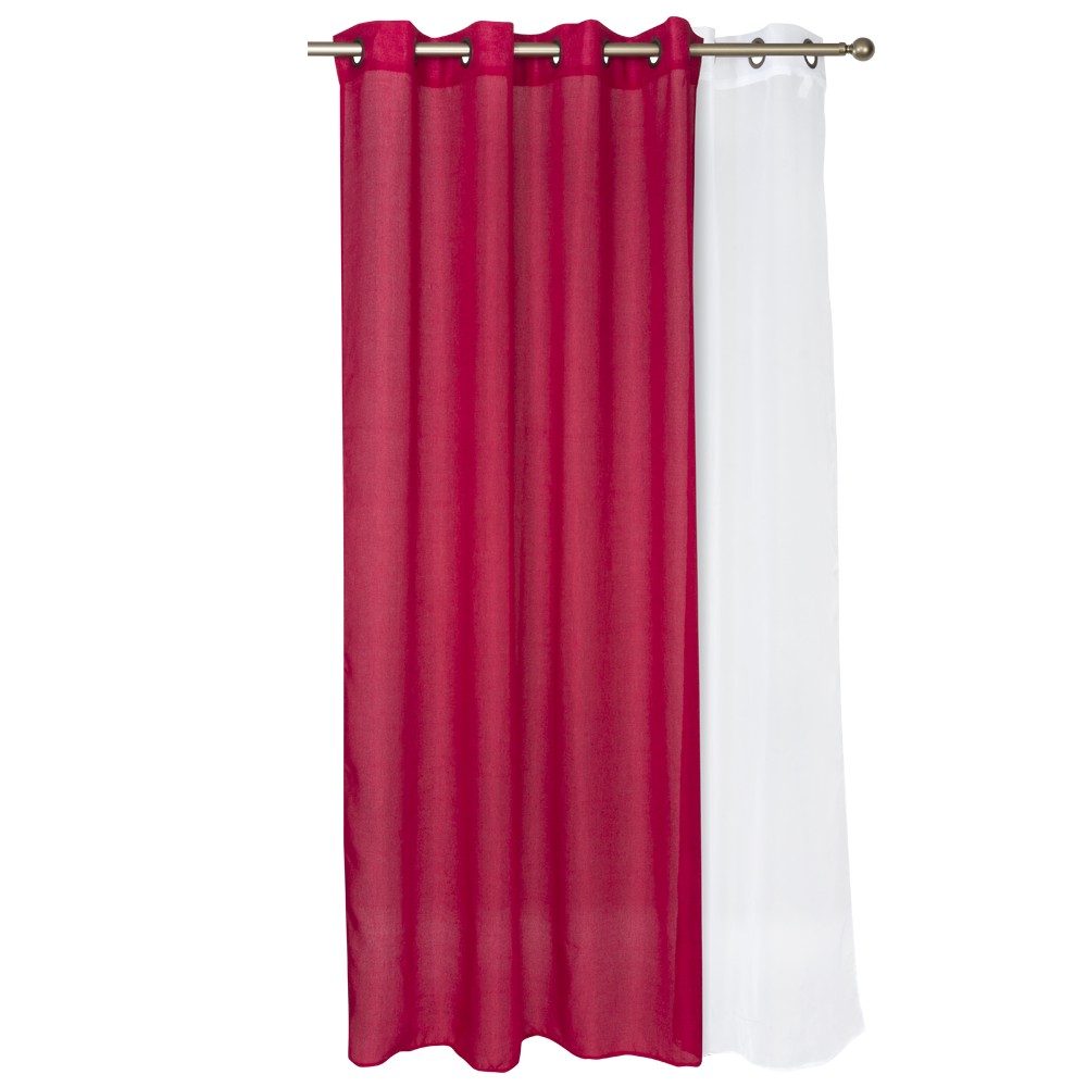 SET CORTINAS 6 PIEZAS CORCOVADO CON ARGOLLAS 140X220 CM - ROJO | CHANTILLY - 1