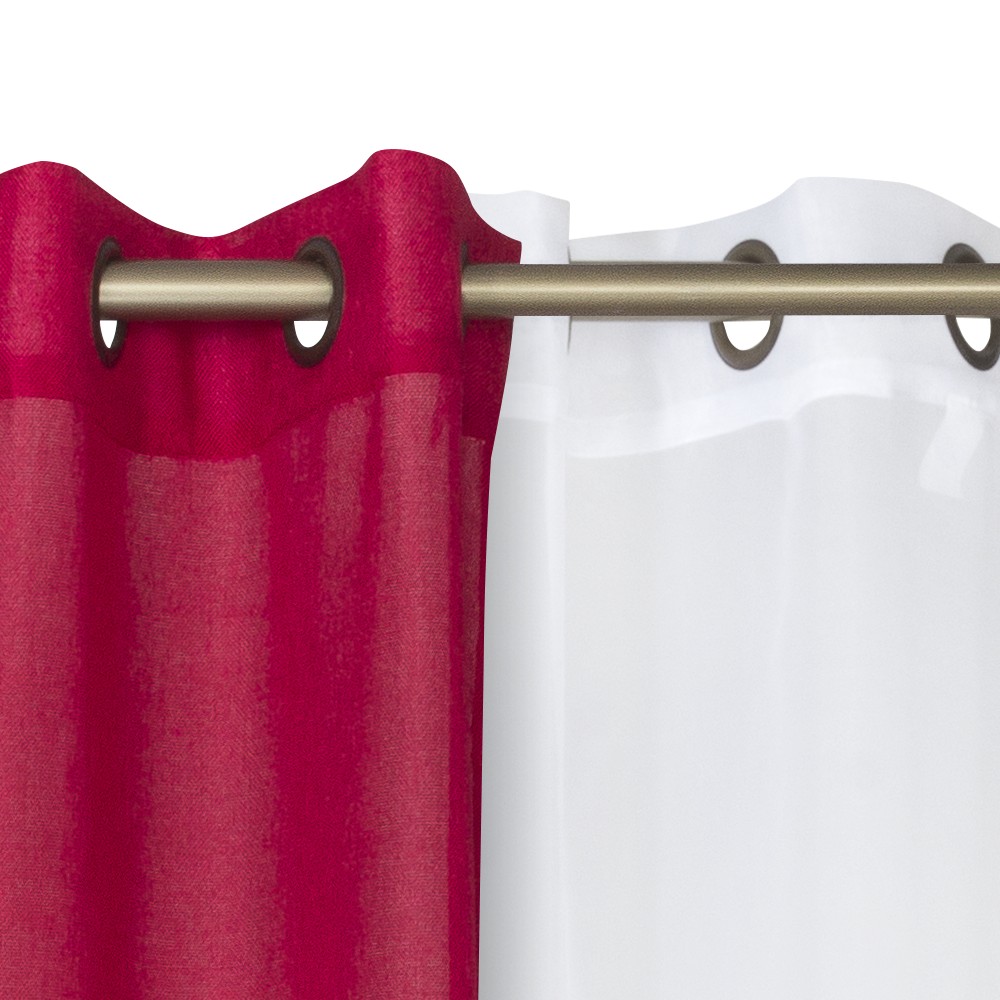 SET CORTINAS 6 PIEZAS CORCOVADO CON ARGOLLAS 140X220 CM - ROJO | CHANTILLY - 2