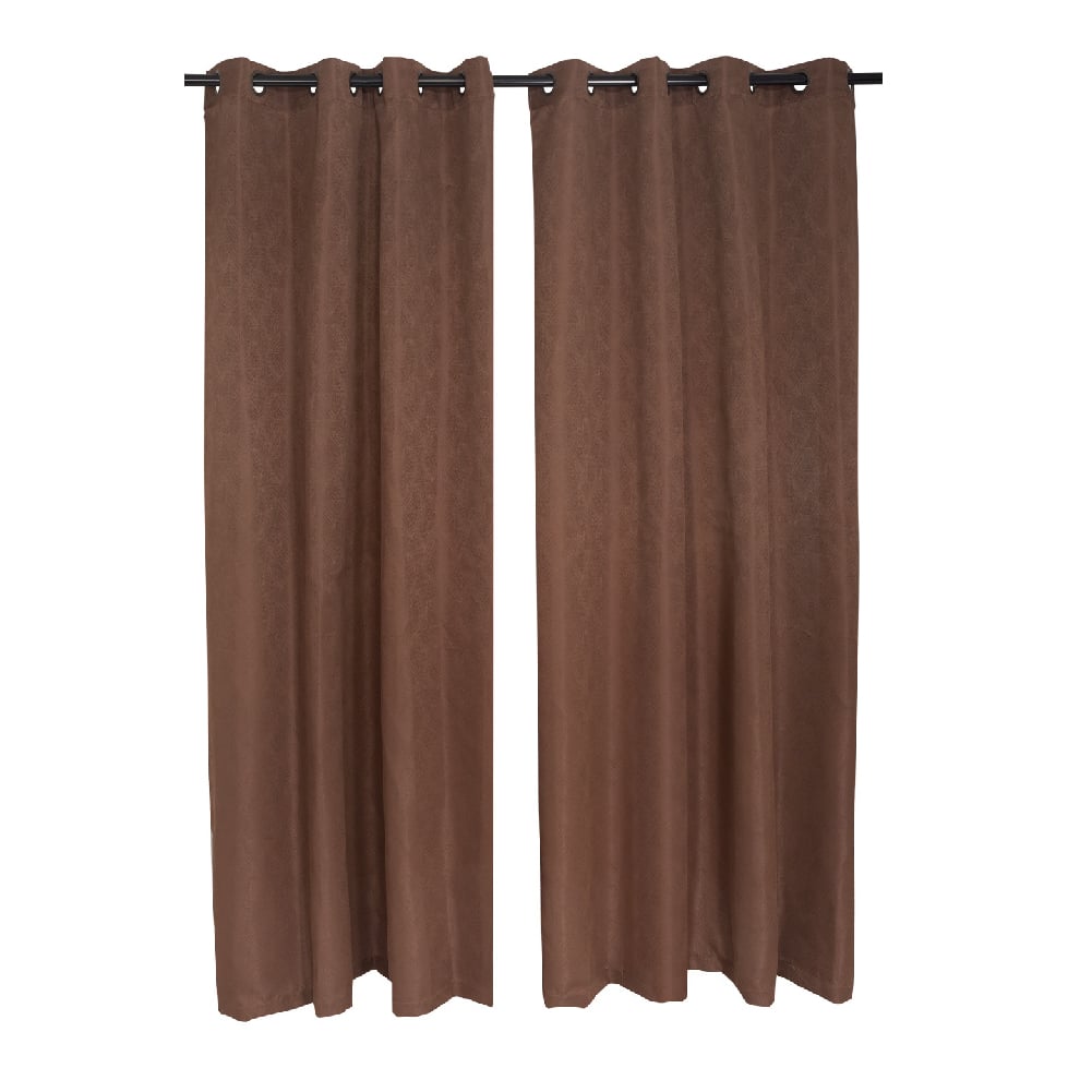SET CORTINA JACQUARD TARAPACA 140X220 CM - CAFÉ - 1
