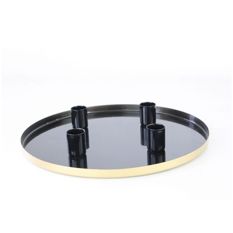CANDELABRO BANDEJA NEGRO VELAS 2,2 CM DE DIÁMETRO | CHANTILLY - 1