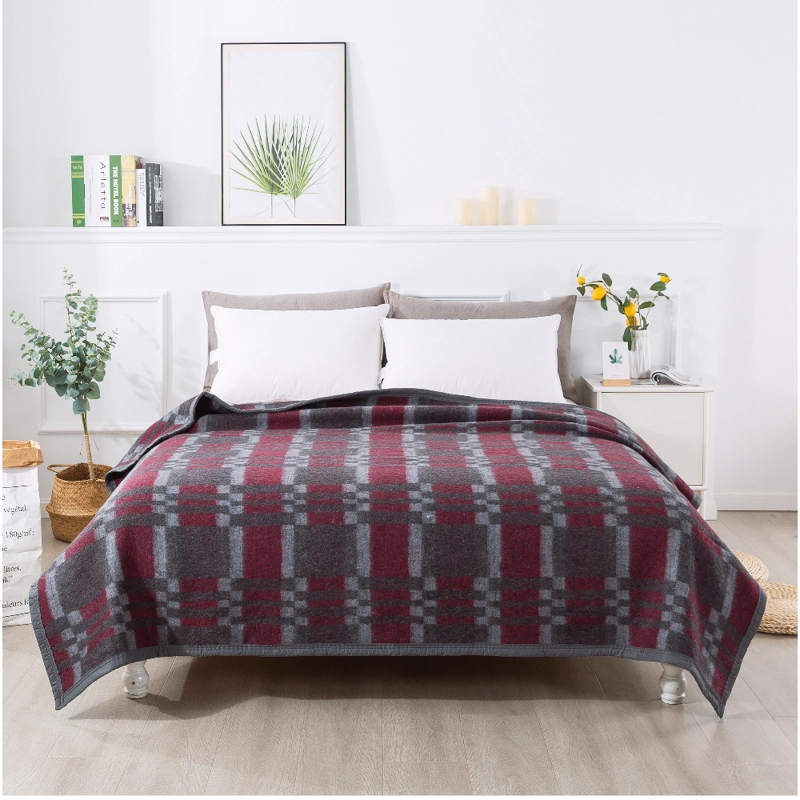 FRAZADA CHANTILLY TERMICA JACQUARD 1.5 PLAZAS 200 X 150 CM BURDEO - 4