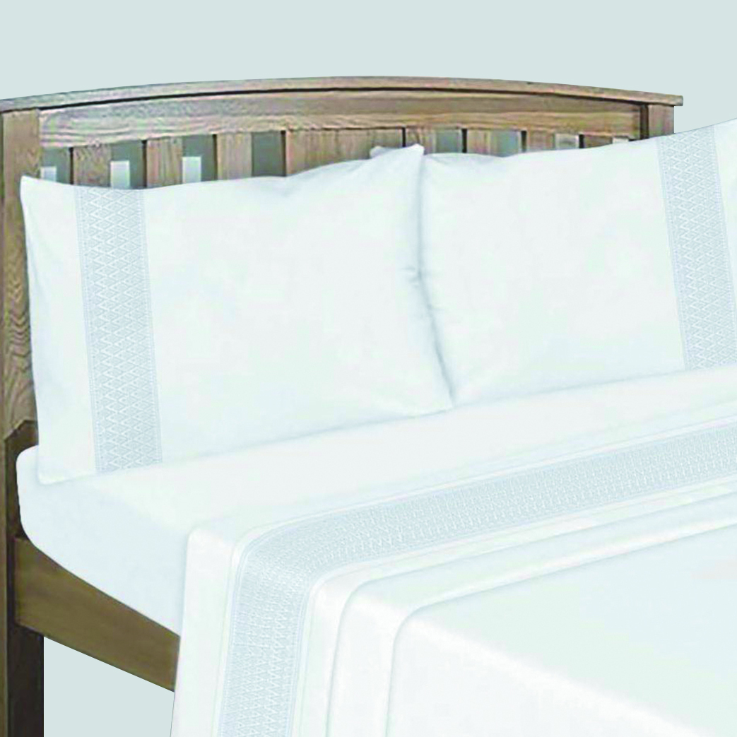 SABANAS BORDADAS 144H LANCE QUEEN GRIS PERLA - 1