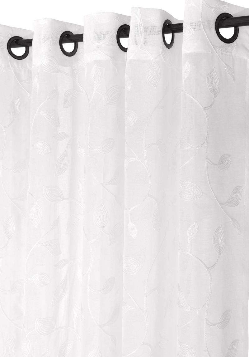 SET 2 VELOS DE CORTINA BORDADO 140X230 CM BLANCO - 1