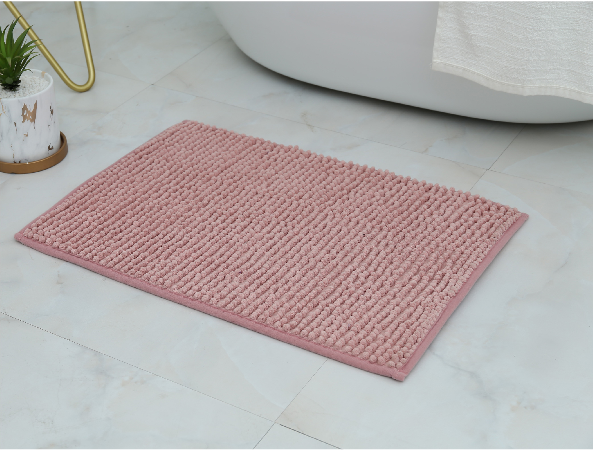PISO BAÑO CHANTILLY CHENILLE ROSADO 40 X 60 CM - 2