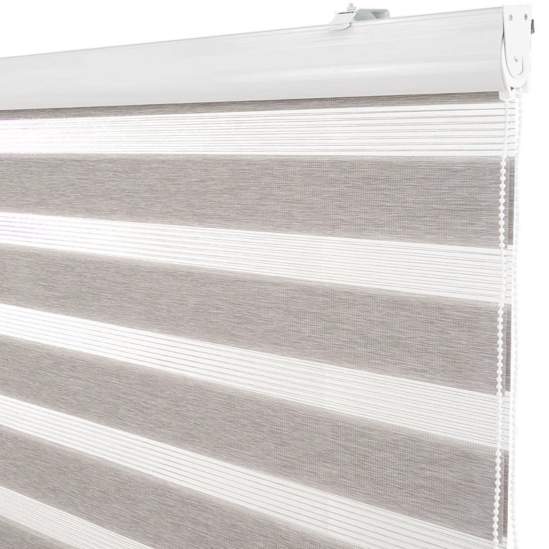 CORTINA DUO CON CENEFA PREMIUM 90X240CM COLOR GRIS PLATA - 1