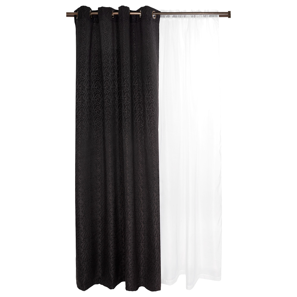 SET CORTINAS 8P NATALES 140X220 COLOR NEGRO - 1