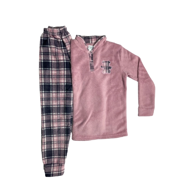 PIJAMA NIÑA CHANTILLY ROSADO CUADRILLE T8 - 1