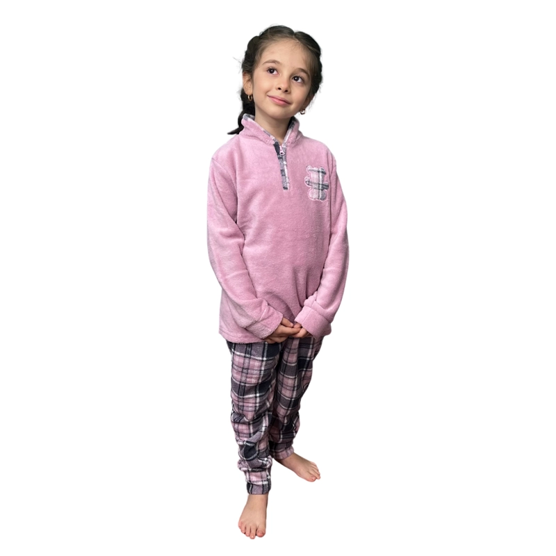 PIJAMA NIÑA CHANTILLY ROSADO CUADRILLE T8 - 2