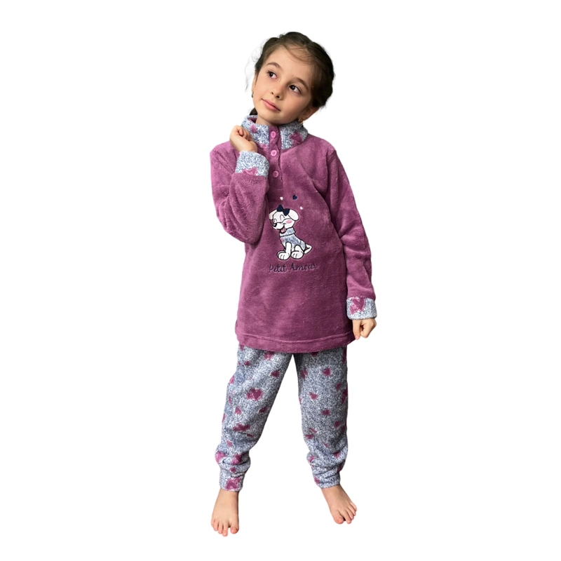 PIJAMA NIÑA CHANTILLY ROSADO CORAZONES T8 - 2