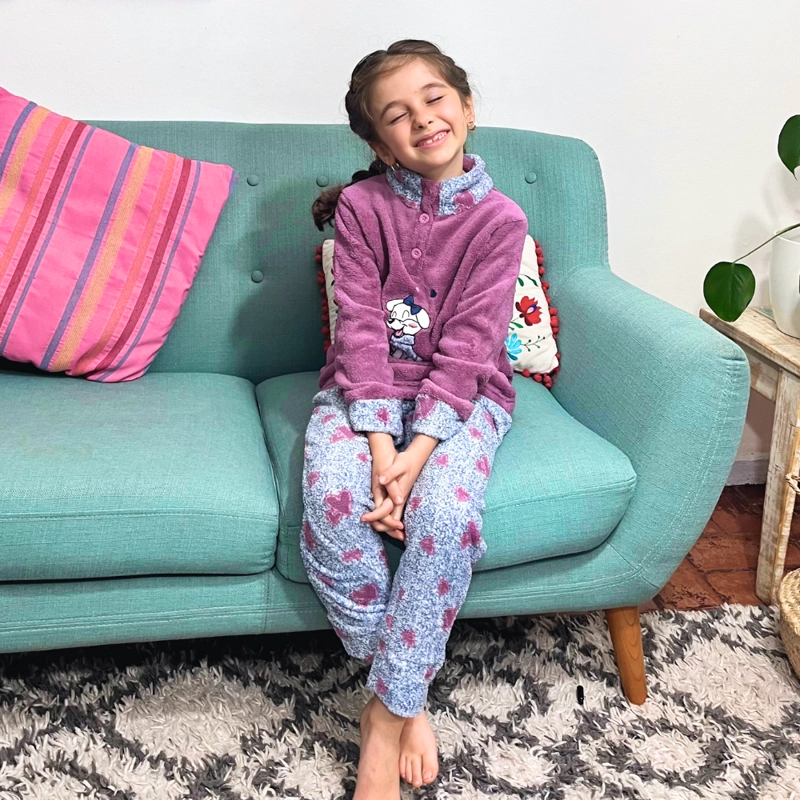PIJAMA NIÑA CHANTILLY ROSADO CORAZONES T8 - 3