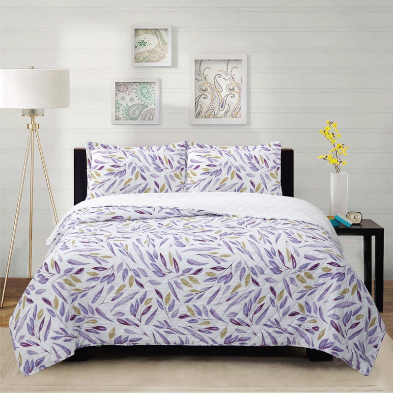 CUBRECAMA MICRO SHERPA HOJAS DE INVIERNO 2P - 1