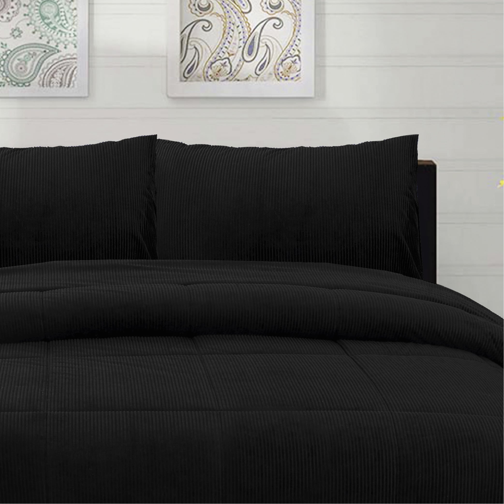 CUBRECAMA CORDUROY TERMICO 2P - NEGRO - 2