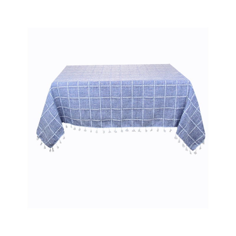 MANTEL TASSEL SQUARE 160X350CM COLOR AZUL - 1