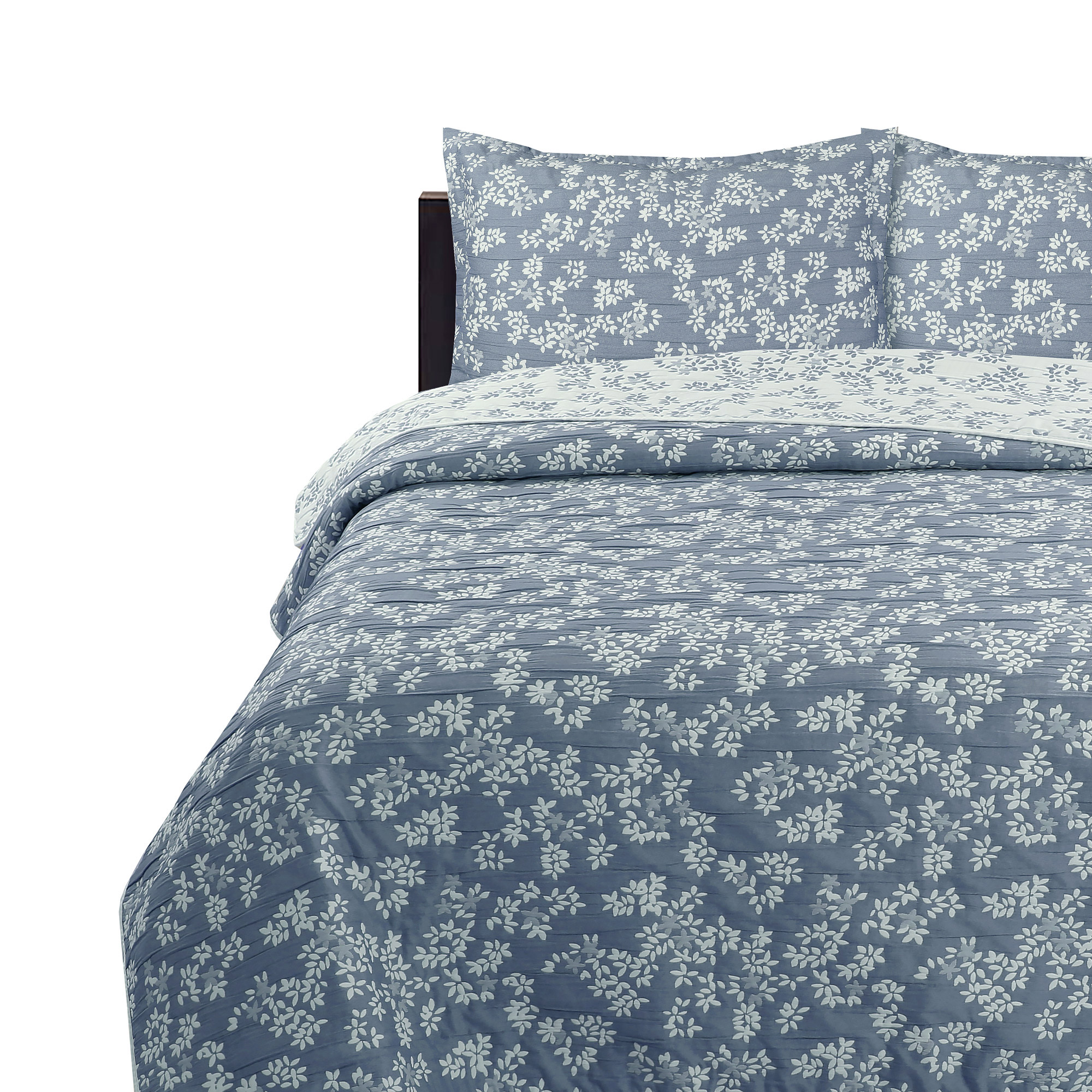 CUBRECAMA CHANTILLY JACQUARD BORDADO 2 PLAZAS 200 X 200 CM AZUL