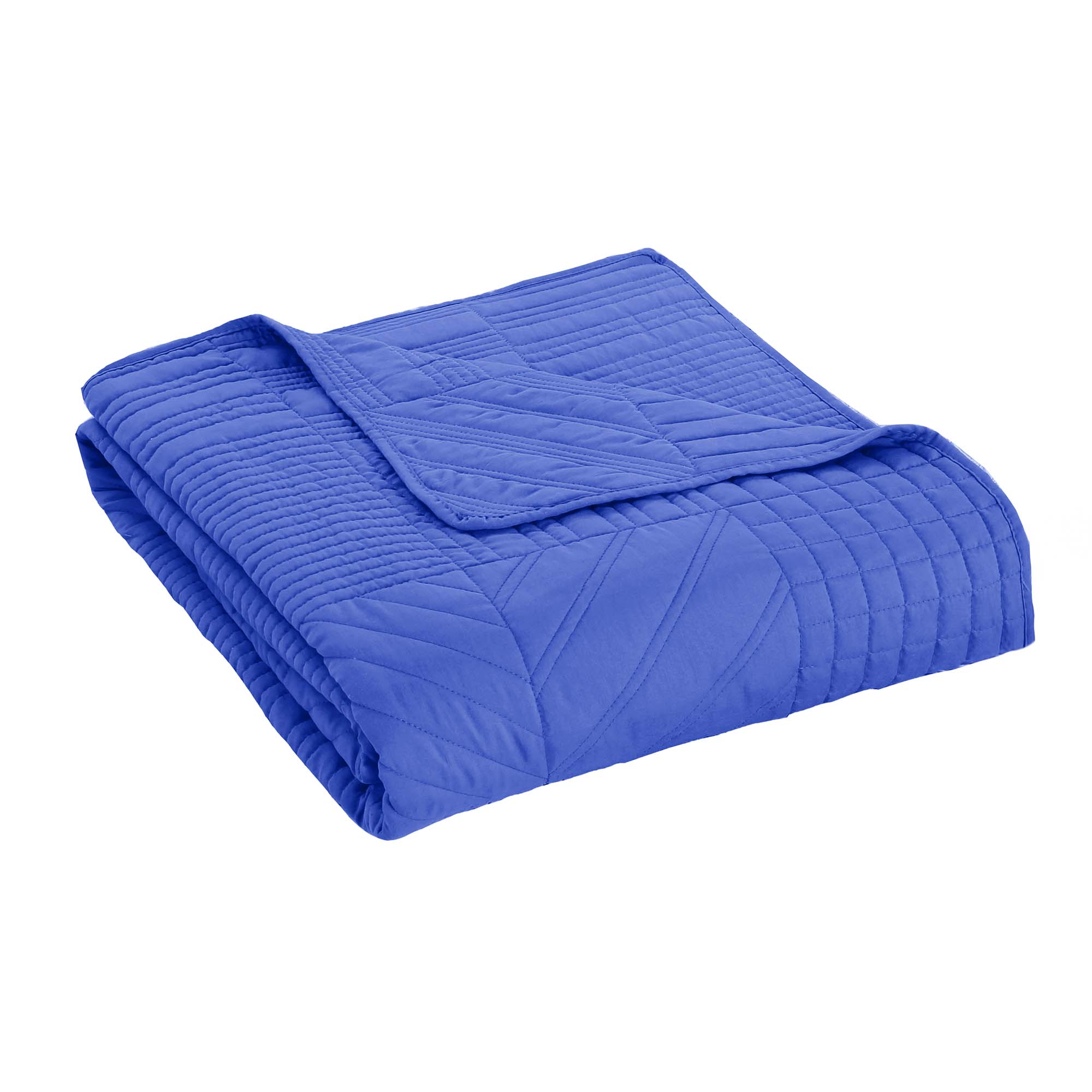 CUBRECAMA CHANTILLY MICROFIBRA MORADO BORDADO PREWASH CUADROS KING - 3