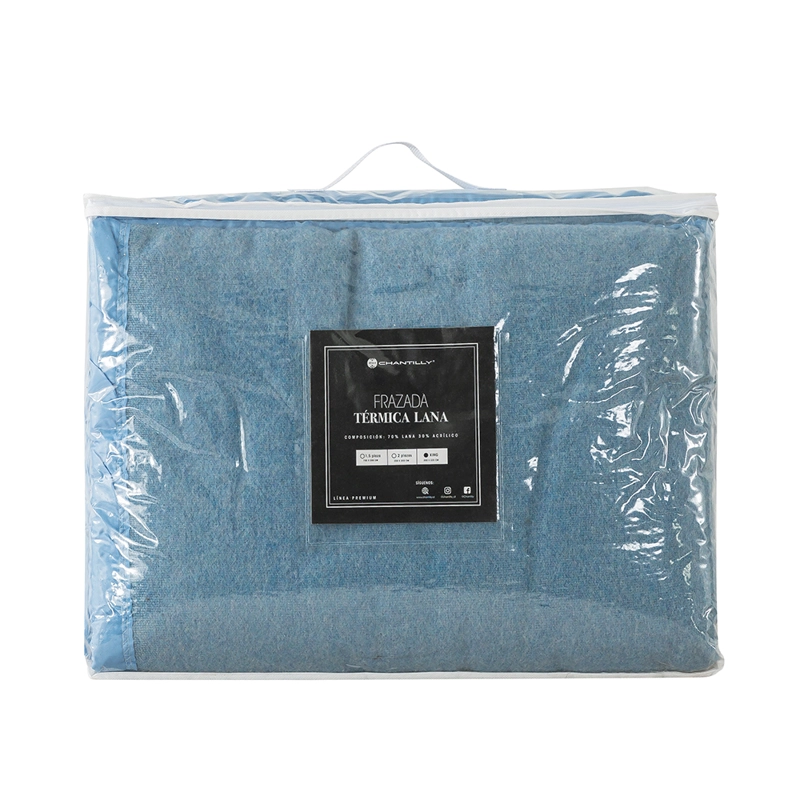 FRAZADA CHANTILLY PREMIUM 220 X 200 CM CELESTE - 2