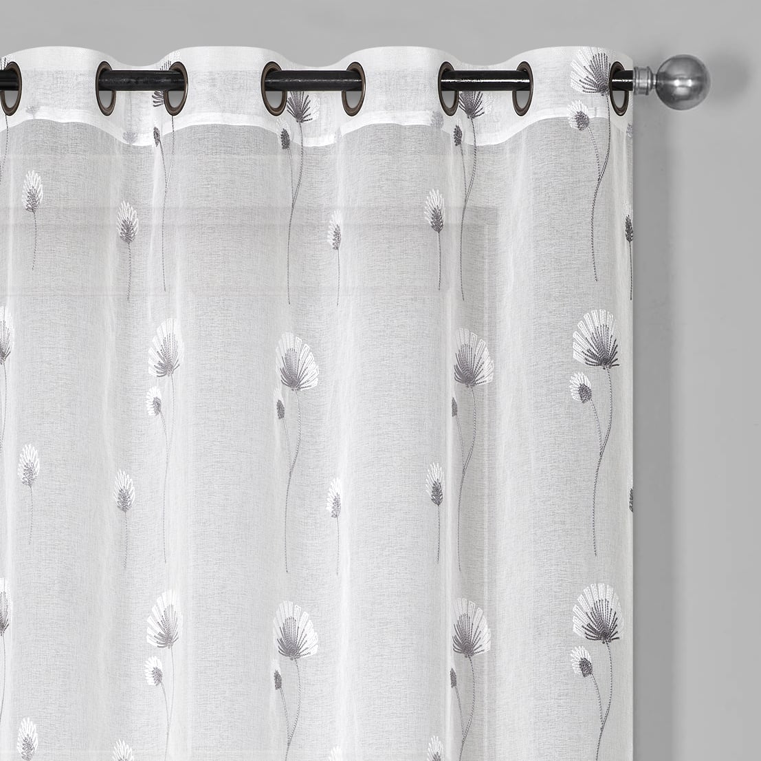 SET DE 2 VELOS BORD FLORES MARIA 140X220 GRIS CLARO - 1