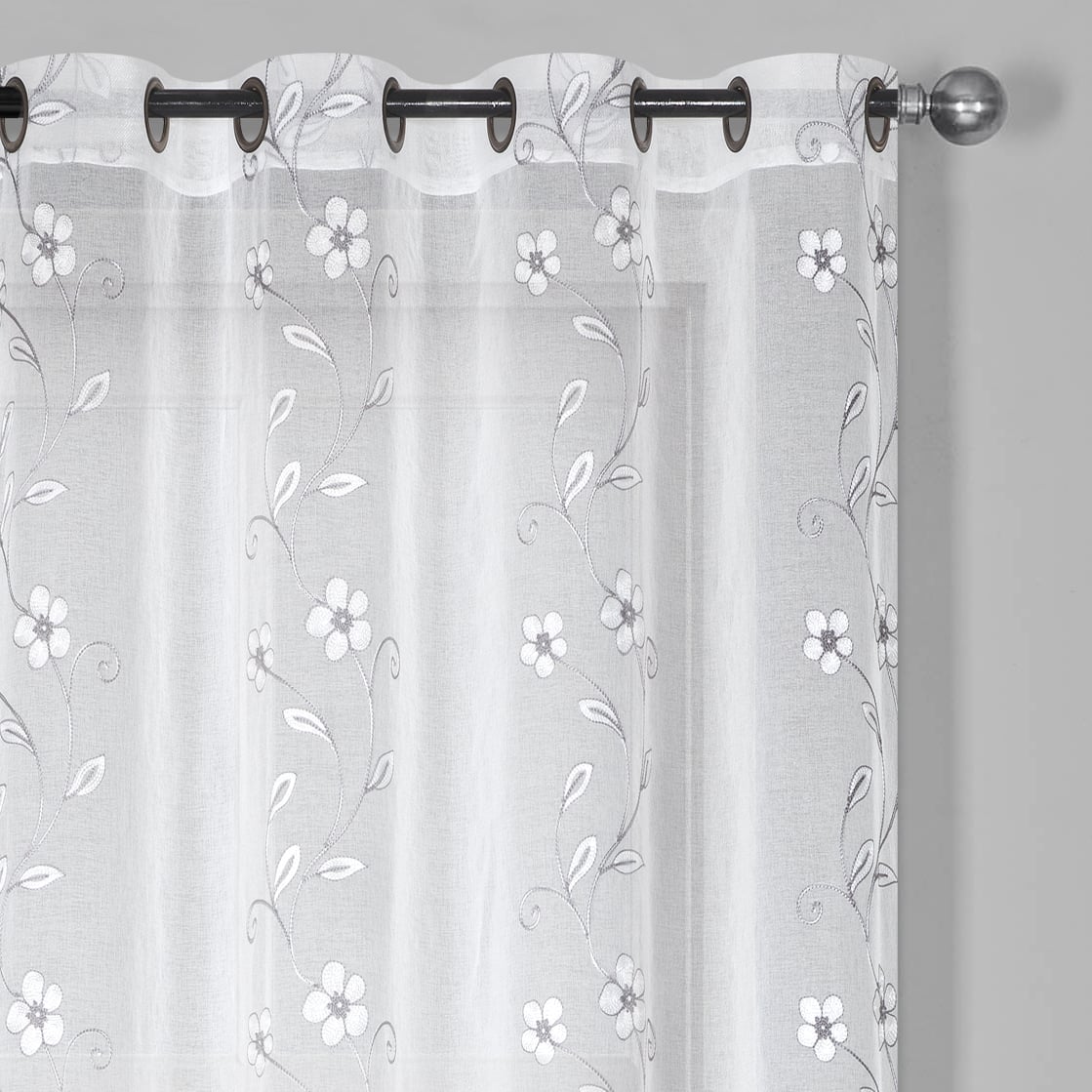 SET DE 2 VELOS BORD FLORES REBECA 140X220 GRIS CLARO - 1