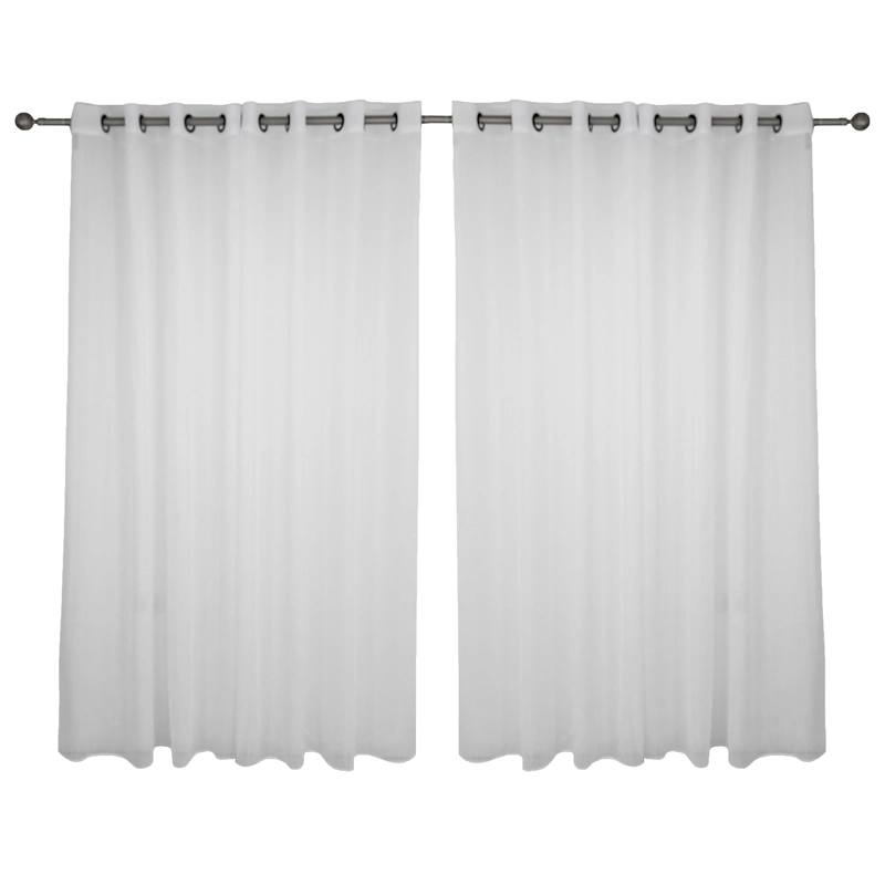 SET CORTINA VELO LISO ARGOLLA 140X220 COLOR BLANCO - 1