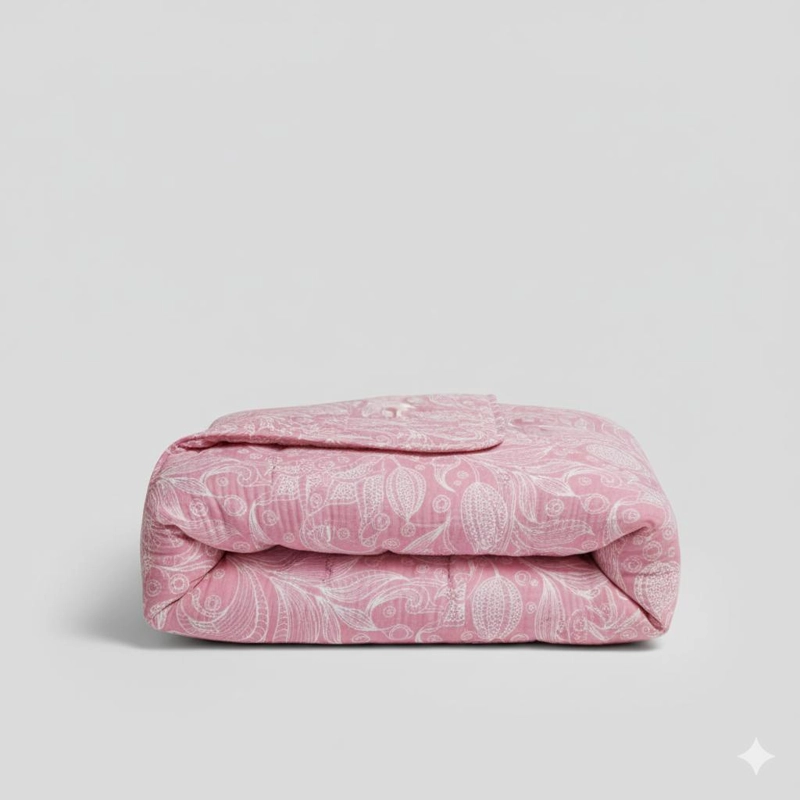 QUILT ESTAMPADO FLORES MALVA 1,5 PLAZAS MALVA - 1