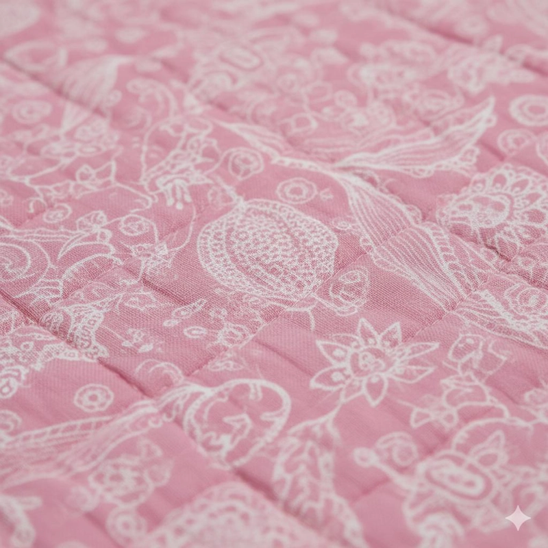 QUILT ESTAMPADO FLORES MALVA 1,5 PLAZAS MALVA - 3
