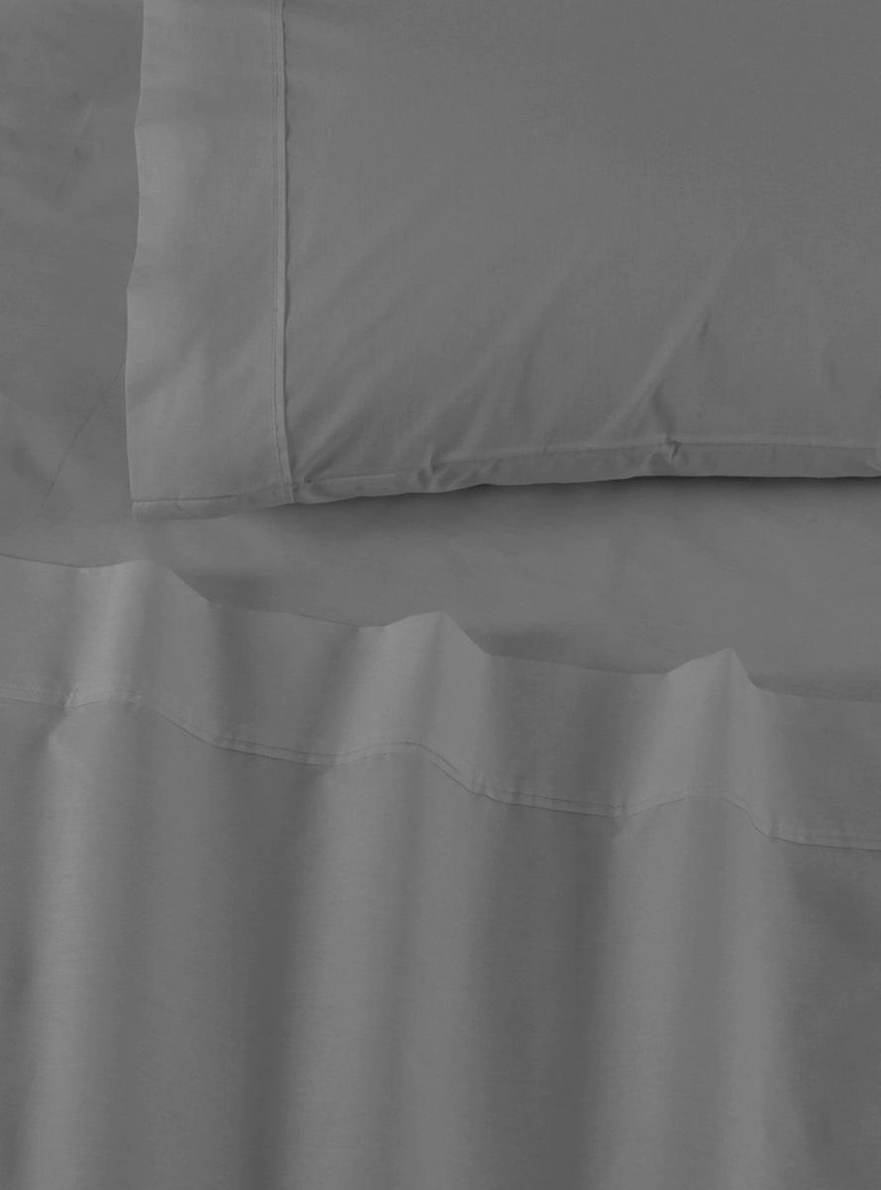 SABANAS 144 HILOS LISAS COLOR GRIS, 1,5 PLAZAS - 2