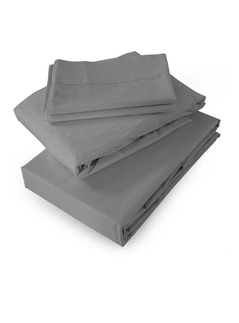SABANAS 144 HILOS LISAS COLOR GRIS, 1,5 PLAZAS - 5