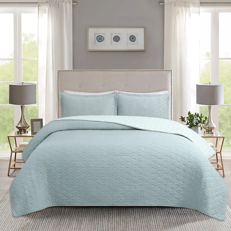 CUBRECAMA CRINKLE SHERPA LISO 2 PLAZAS CELESTE - 3