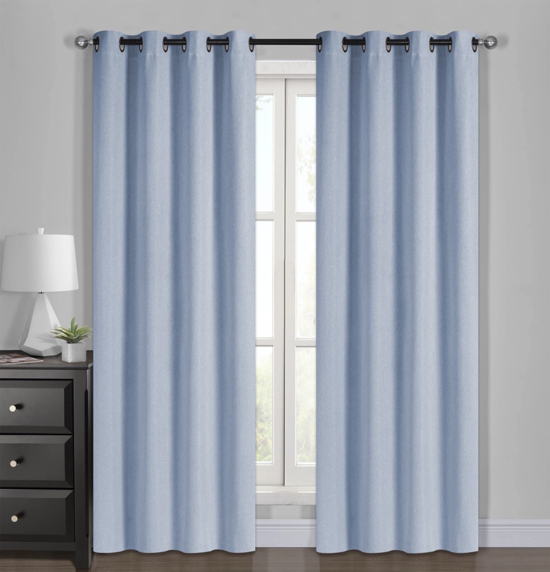 SET BLACKOUT SUPER SOFT 2 PAÑOS + 2 VELOS 140X220 -GRIS AZULADO - 1