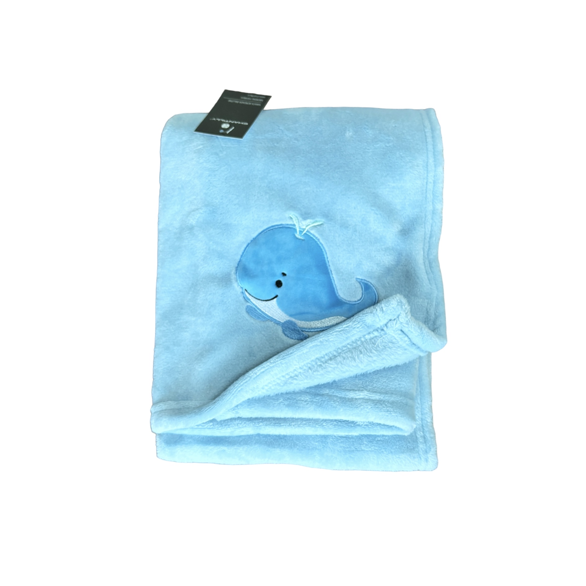 MANTA BORDADA FLANNEL FLEECE 75 X 100 CM BALLENA - 1