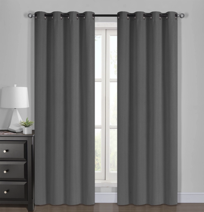 SET BLACKOUT SUPER SOFT 2 PAÑOS + 2 VELOS 140X220 -  GRIS ACERO - 1