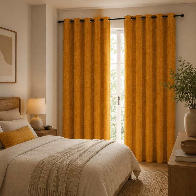 SET CORTINAS MULTITONO 140X220 DORADO - 3